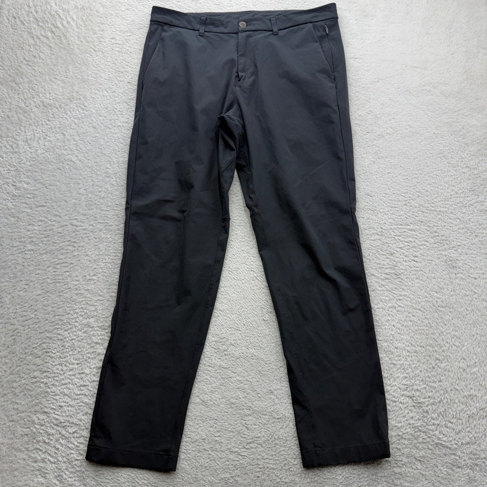 Lululemon Commission Slim Fit Pants Mens 34 Black Chino Commuter Techwear